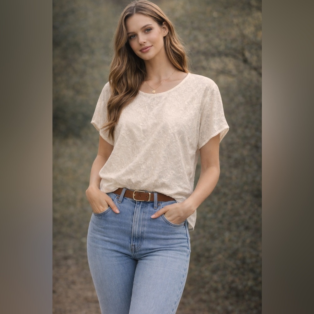 Kay Unger Vintage Lace Top Union Made
